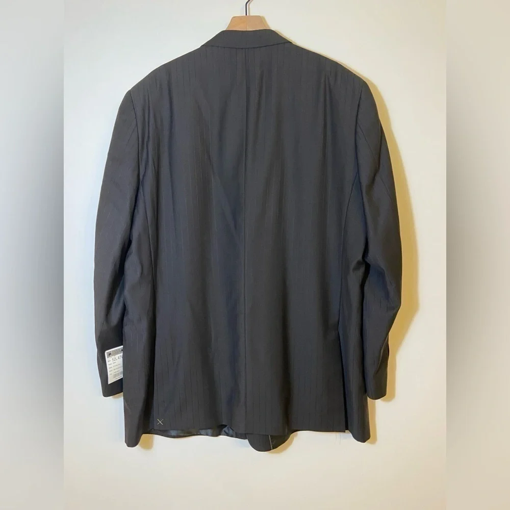 Mens Paolo Giardini Black Suit Blazer With Vest Size 52L NEW